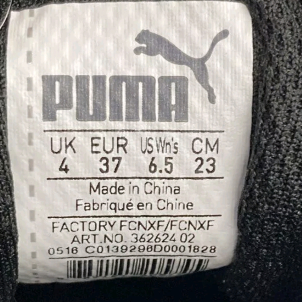 Puma Women's Platform Softfoam Suede Gold / Black Sneakers -Size 6.5 - Picture 6 of 7